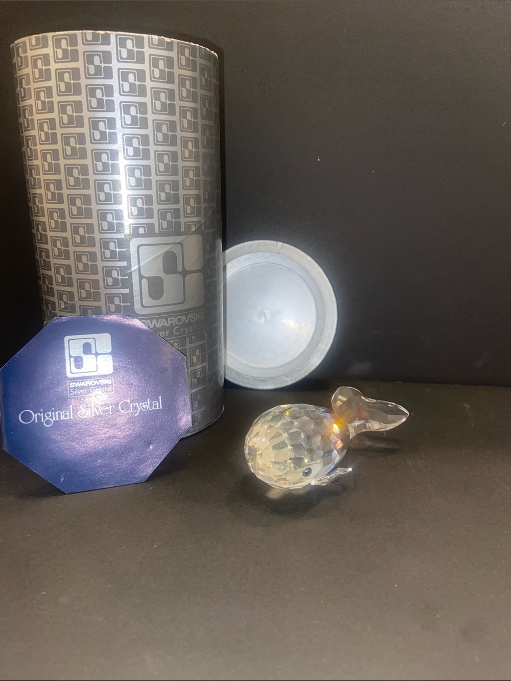 Swarovski Clear Crystal Whale Figurine with Faceted Body